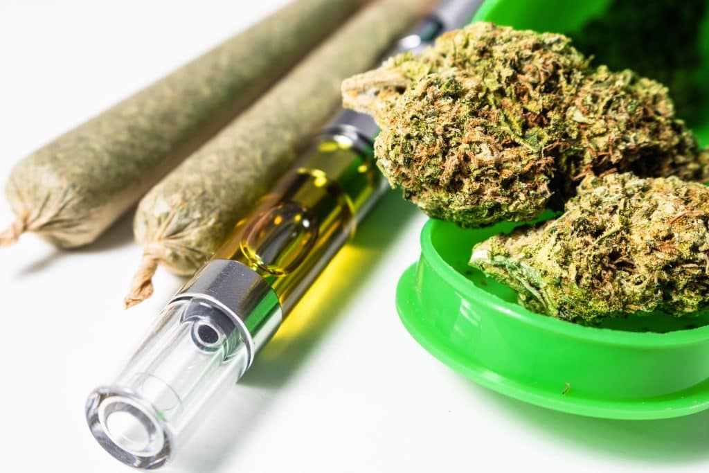 vape pen, prerolls, and cannabis flower buds