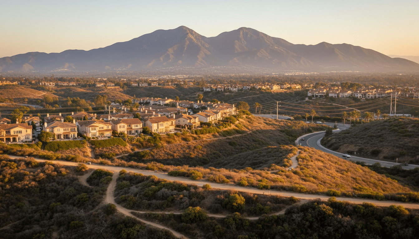 Aliso Viejo South Orange County community with Saddleback Mountains in background