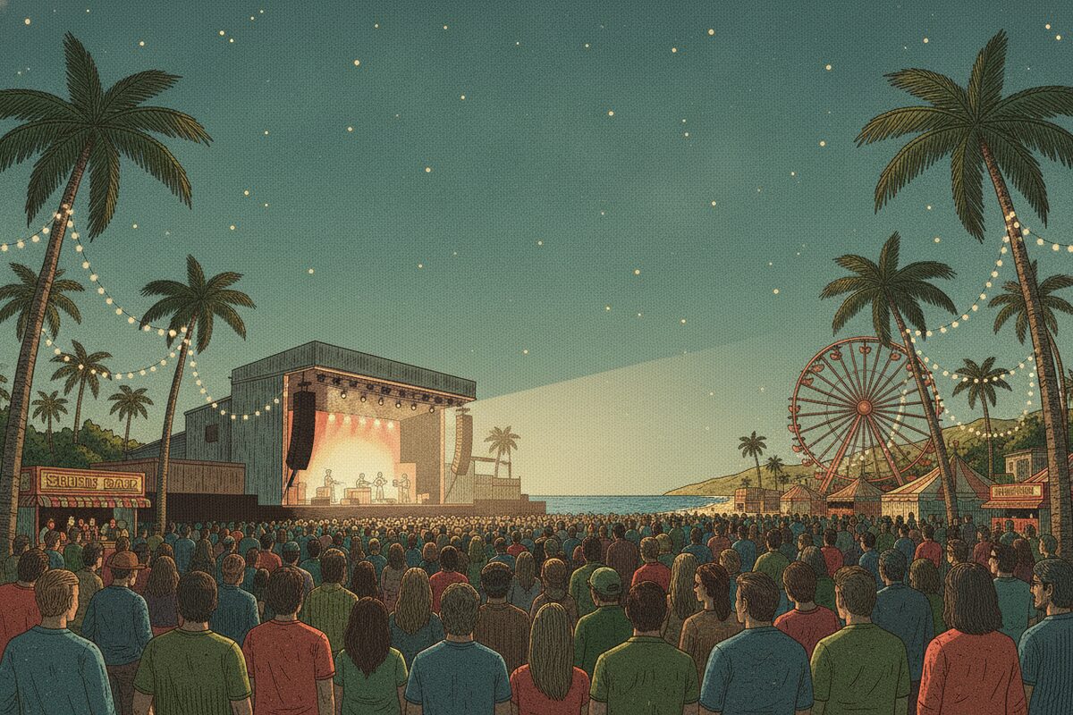 Live summer concert under the stars at the Ventura County Fair grandstand stage